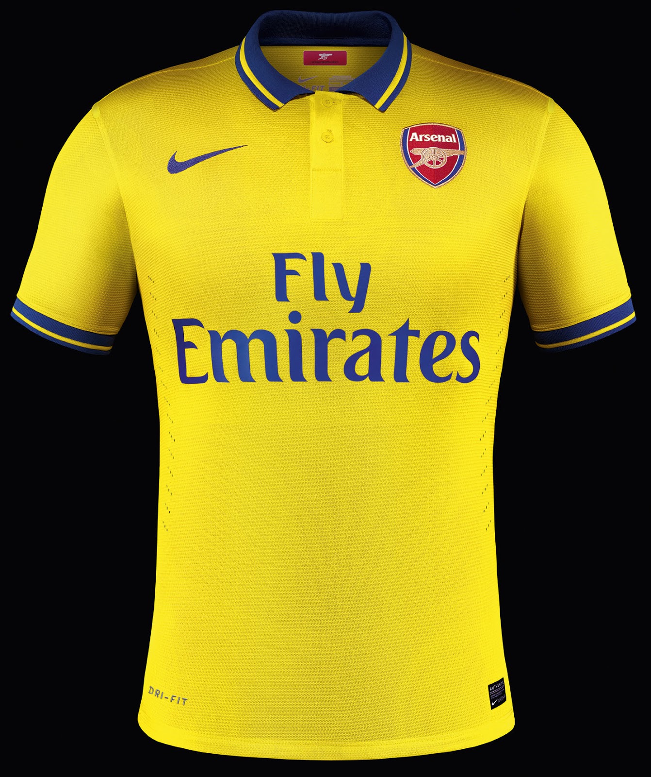 Arsenal yellow nike kit best sale